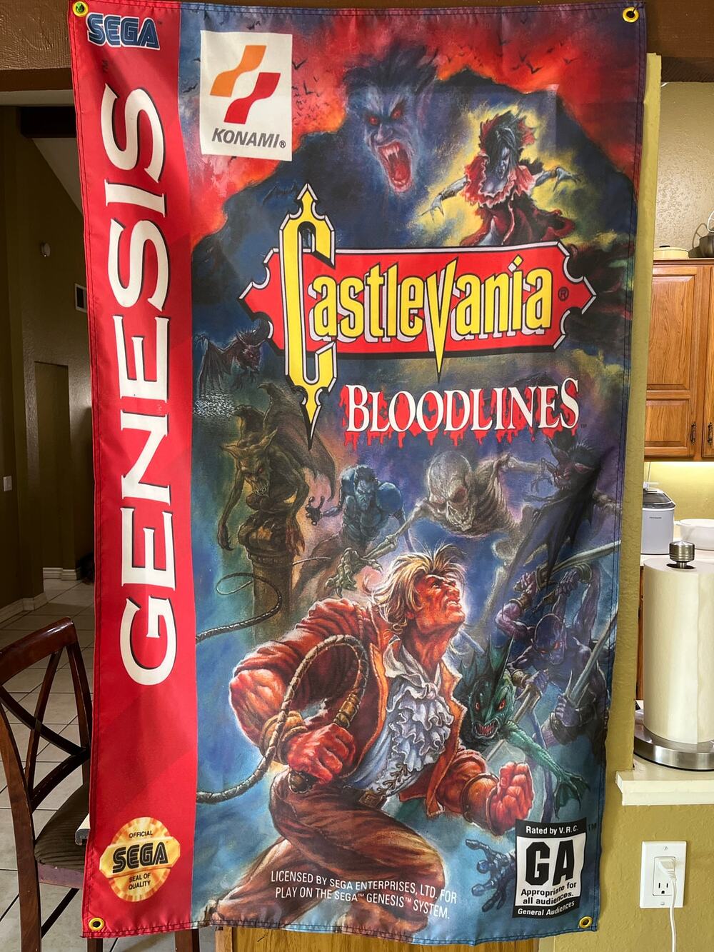 Castlevania Bloodlines 5ft Flag Sega Genesis 1994 Banner Poster Konami